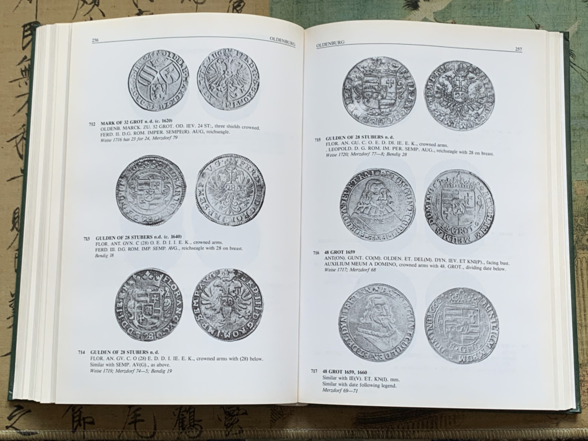 《竞宝斋》第128场-周日，周一 ，2场连拍（全场包邮） 达文波特1559-1763 稀有年份 古尔登 银币目录 383页 状态如新