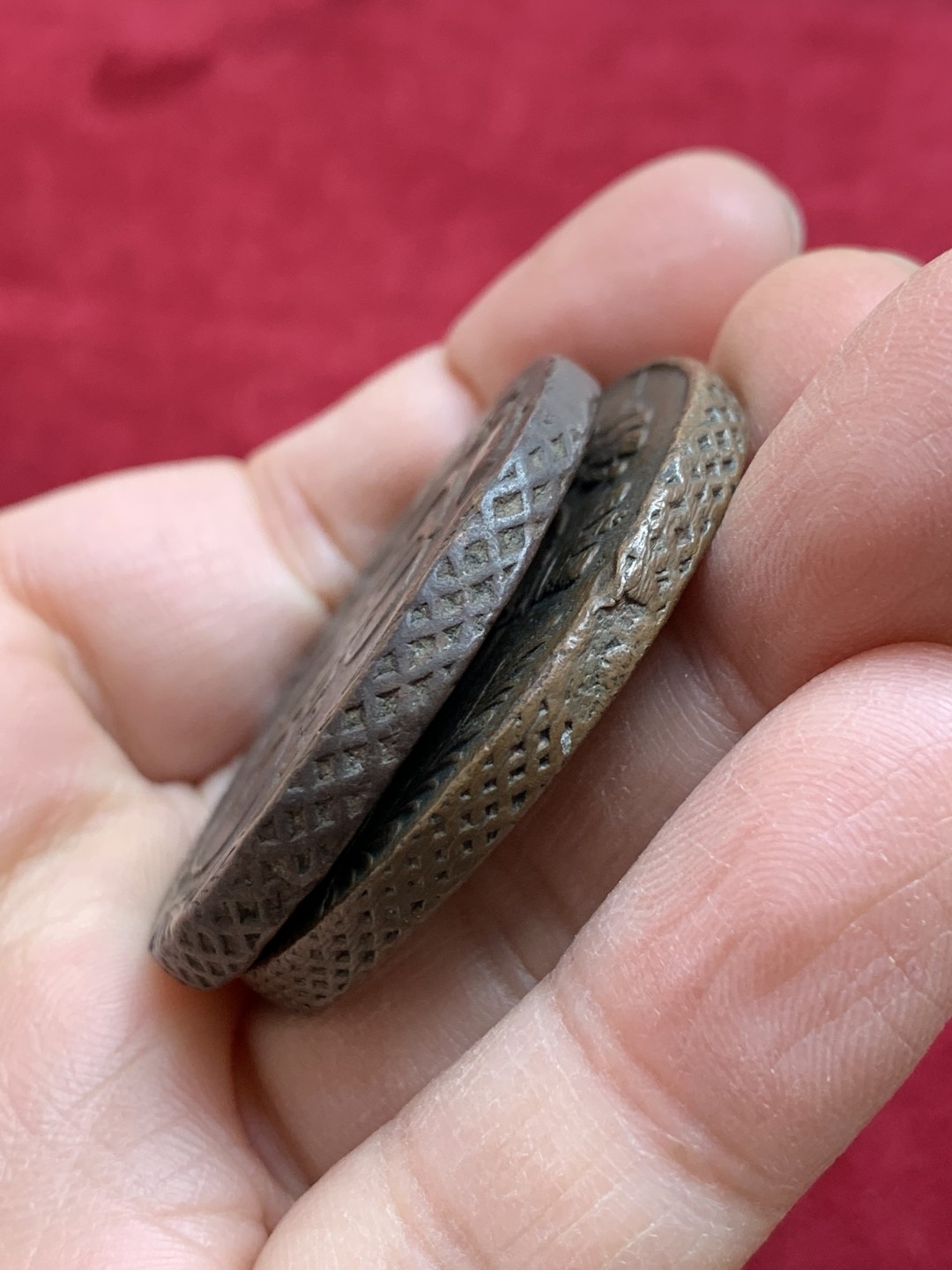 《竞宝斋》第128场-周日，周一 ，2场连拍（全场包邮） 2枚一起 沙俄 叶卡捷琳堡时期 5戈比大铜币 单枚重量50克左右 大铜饼子