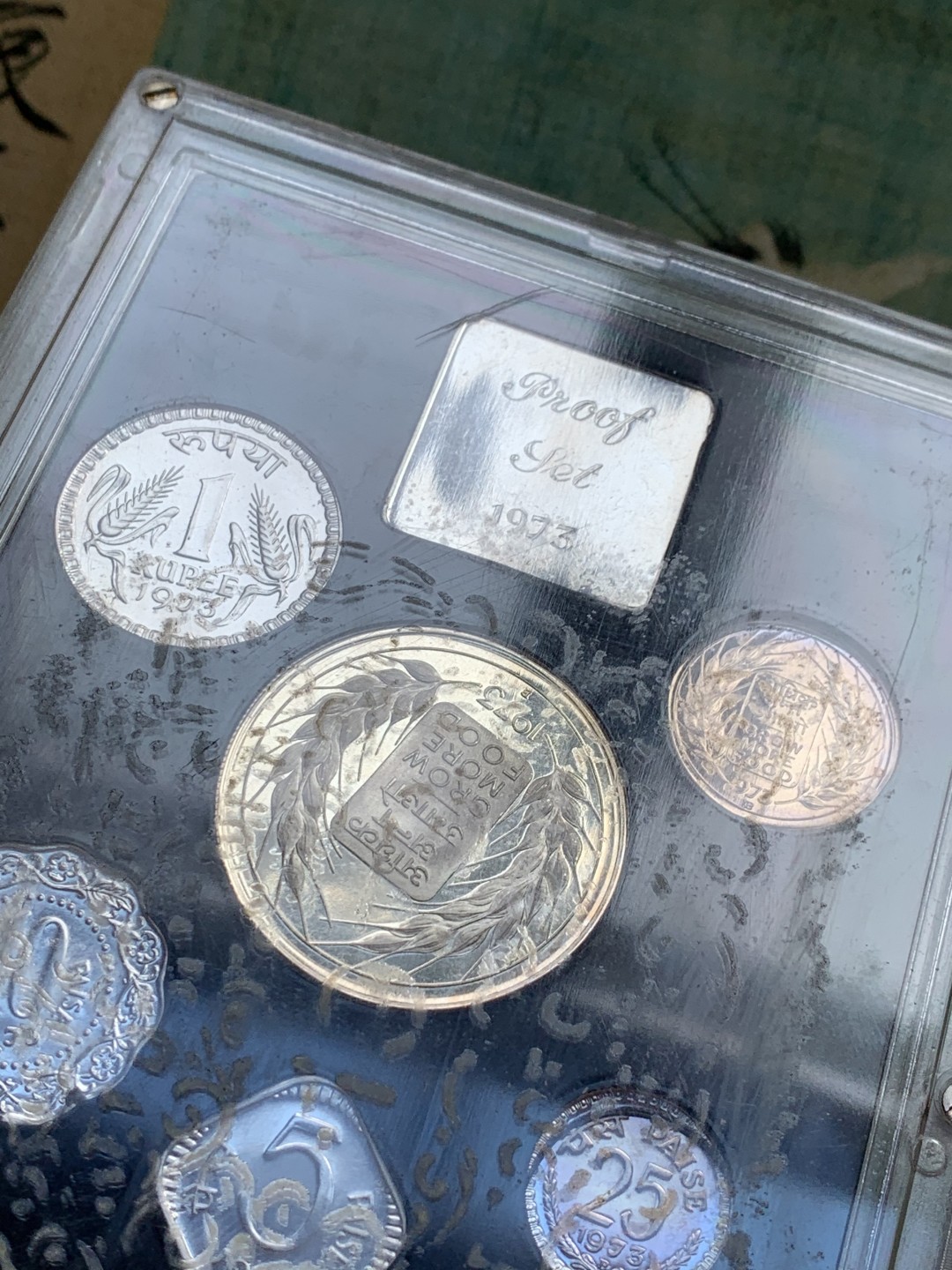 《竞宝斋》第128场-周日，周一 ，2场连拍（全场包邮） 印度1973年精制套币含银币