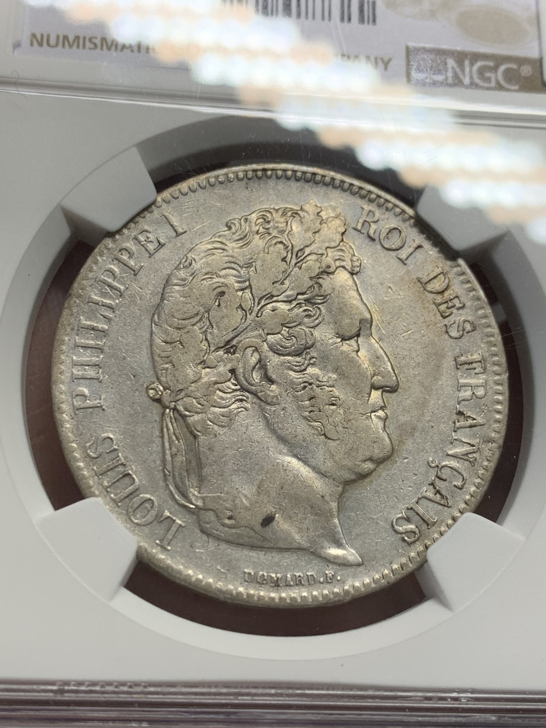 《竞宝斋》第128场-周日，周一 ，2场连拍（全场包邮） NGC XF 法国 1832年W版  菲利普 5法郎银币