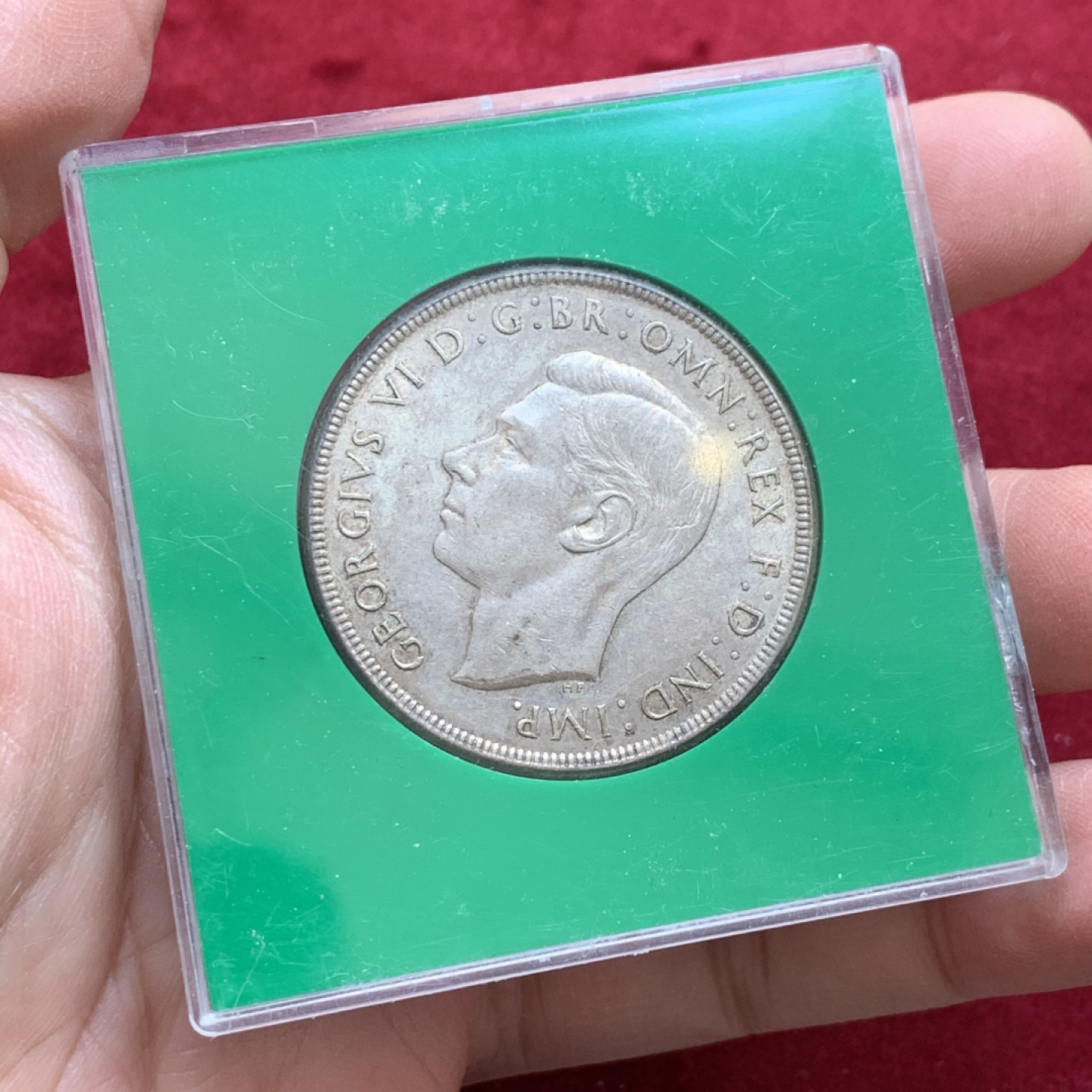 《竞宝斋》第128场-周日，周一 ，2场连拍（全场包邮） 英联邦 澳大利亚 1937年 乔六 皇冠1克朗 大银币 原盒 盒子不会打开 细节见图