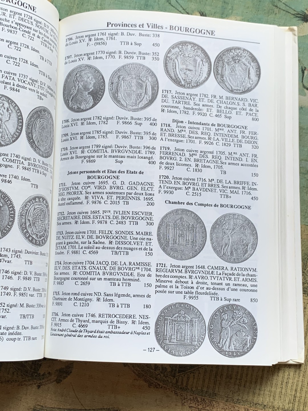 《竞宝斋》第128场-周日，周一 ，2场连拍（全场包邮） 法国 1991年 JETONS 代币目录 所见最新版本 版别详尽 厚达349页 一本在手 八角我有 难得遇见