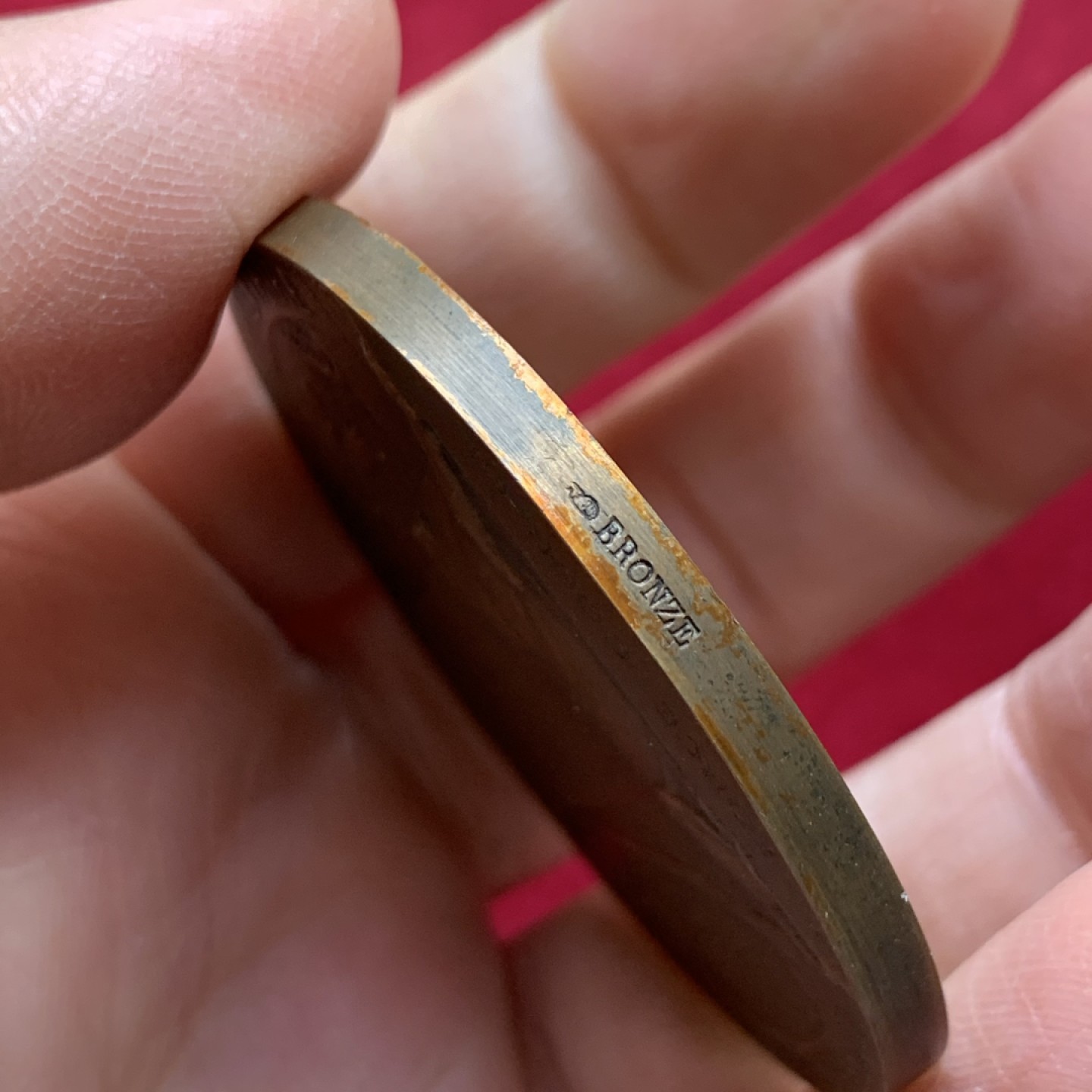 《竞宝斋》第128场-周日，周一 ，2场连拍（全场包邮） 法国 1911 战争部 后备役训练 纪念铜章 50mm 66.1克