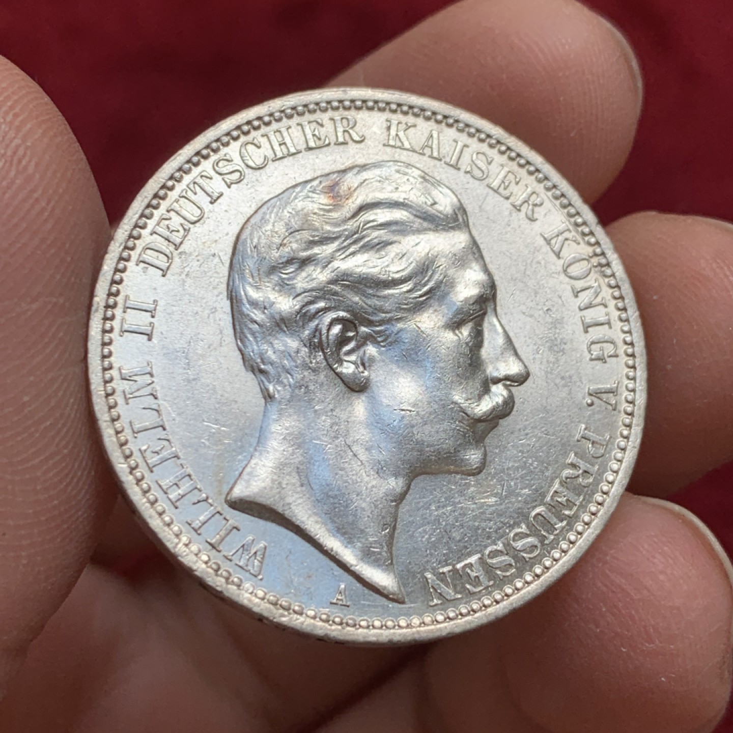 《竞宝斋》第128场-周日，周一 ，2场连拍（全场包邮） 德国 普鲁士 1912年 威二大头3马克银币 可评级