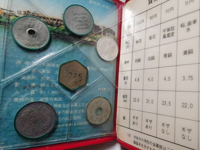 捡漏零元起+1 小岛日本纪念币专场 第二拍  日本纪念币 1979 年1-100円带羊年纪念章6枚日本套币
