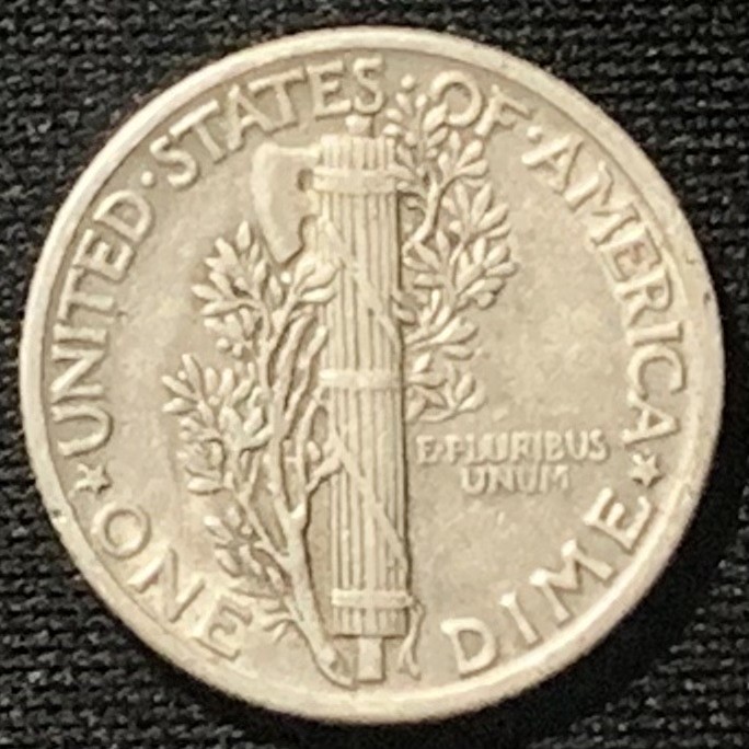 紫瑗钱币——第244期拍卖 美国 1941年 小飞侠 墨丘比利 10美分 2.5克 0.9银