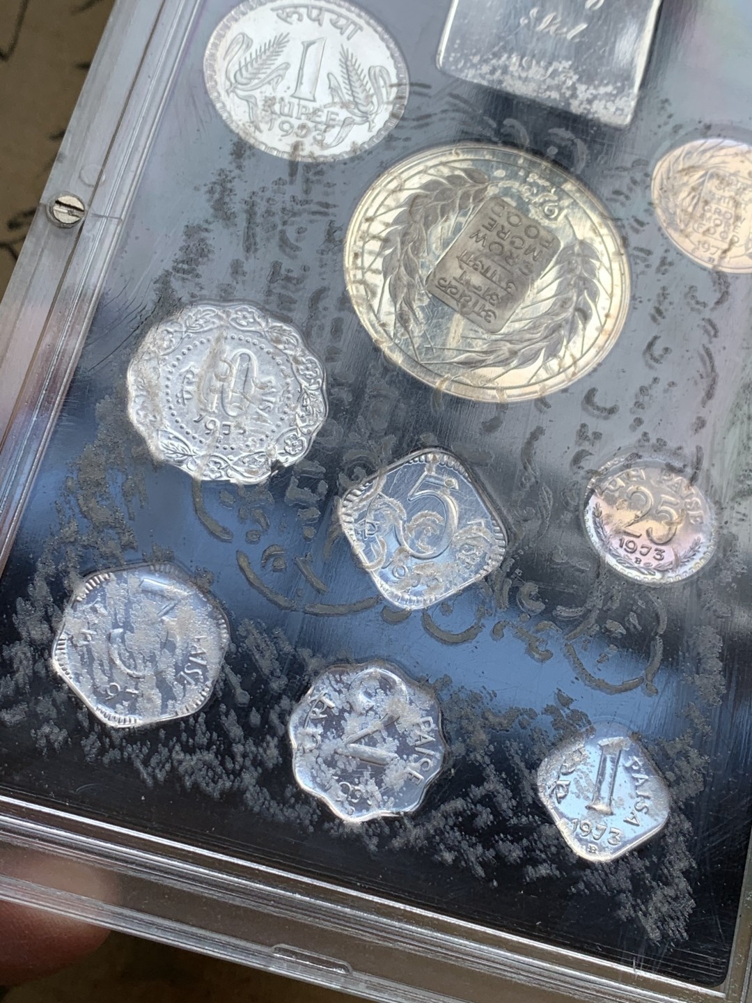 《竞宝斋》第128场-周日，周一 ，2场连拍（全场包邮） 印度1973年精制套币含银币