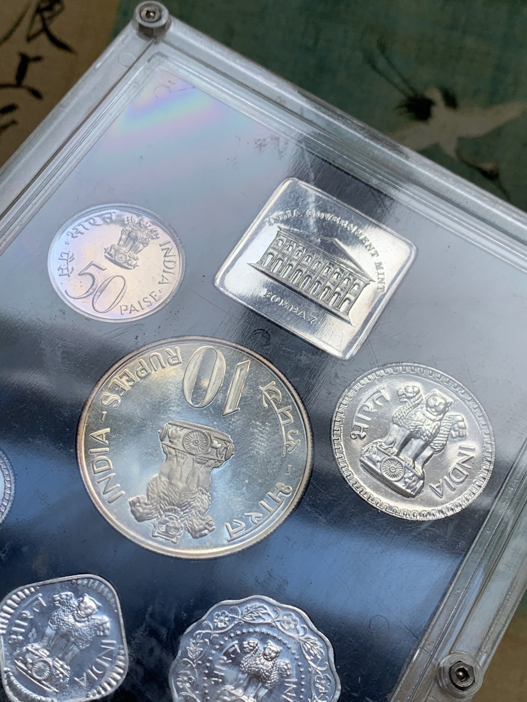 《竞宝斋》第128场-周日，周一 ，2场连拍（全场包邮） 印度1973年精制套币含银币