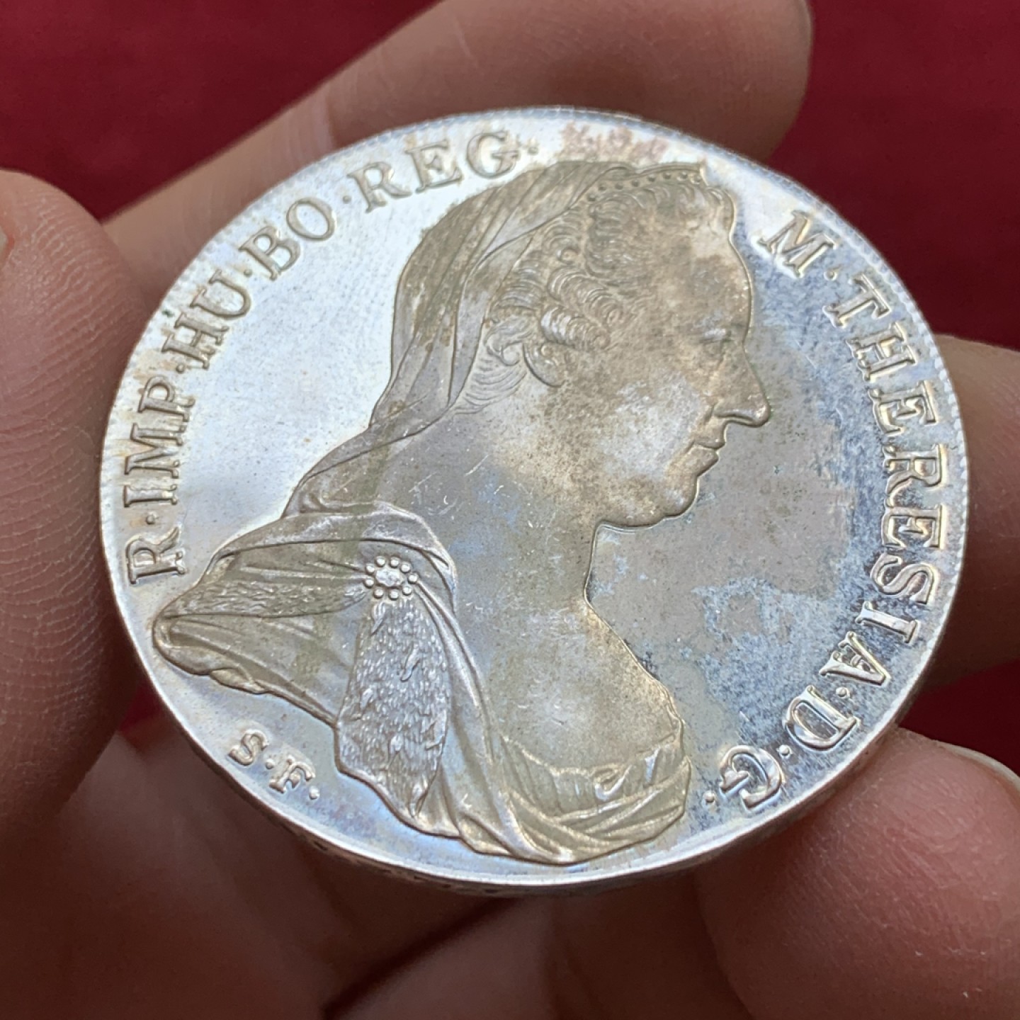 《竞宝斋》第128场-周日，周一 ，2场连拍（全场包邮） 奥地利1780年大奶妈 1泰勒大银币 镜面精制币 产自奥地利