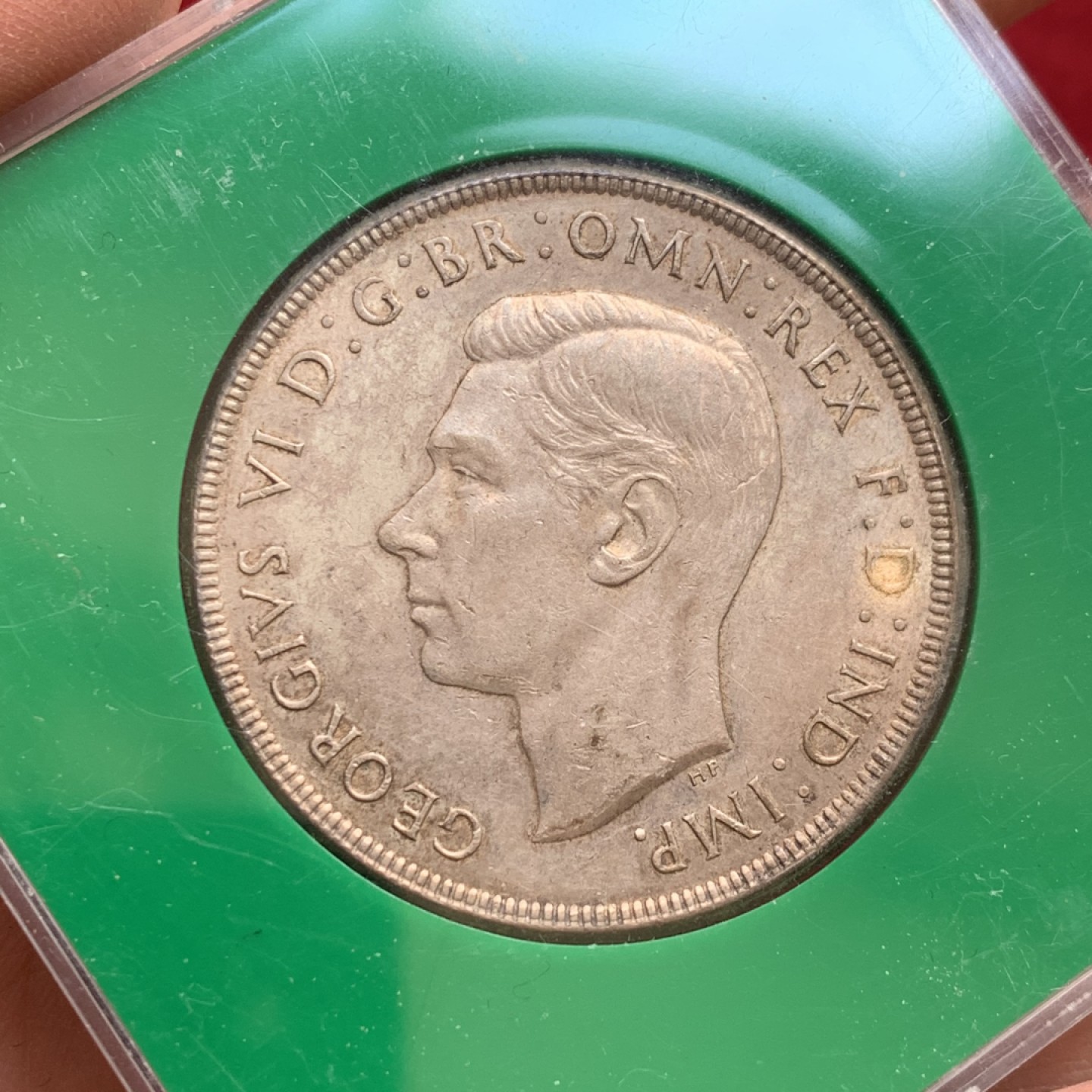 《竞宝斋》第128场-周日，周一 ，2场连拍（全场包邮） 英联邦 澳大利亚 1937年 乔六 皇冠1克朗 大银币 原盒 盒子不会打开 细节见图