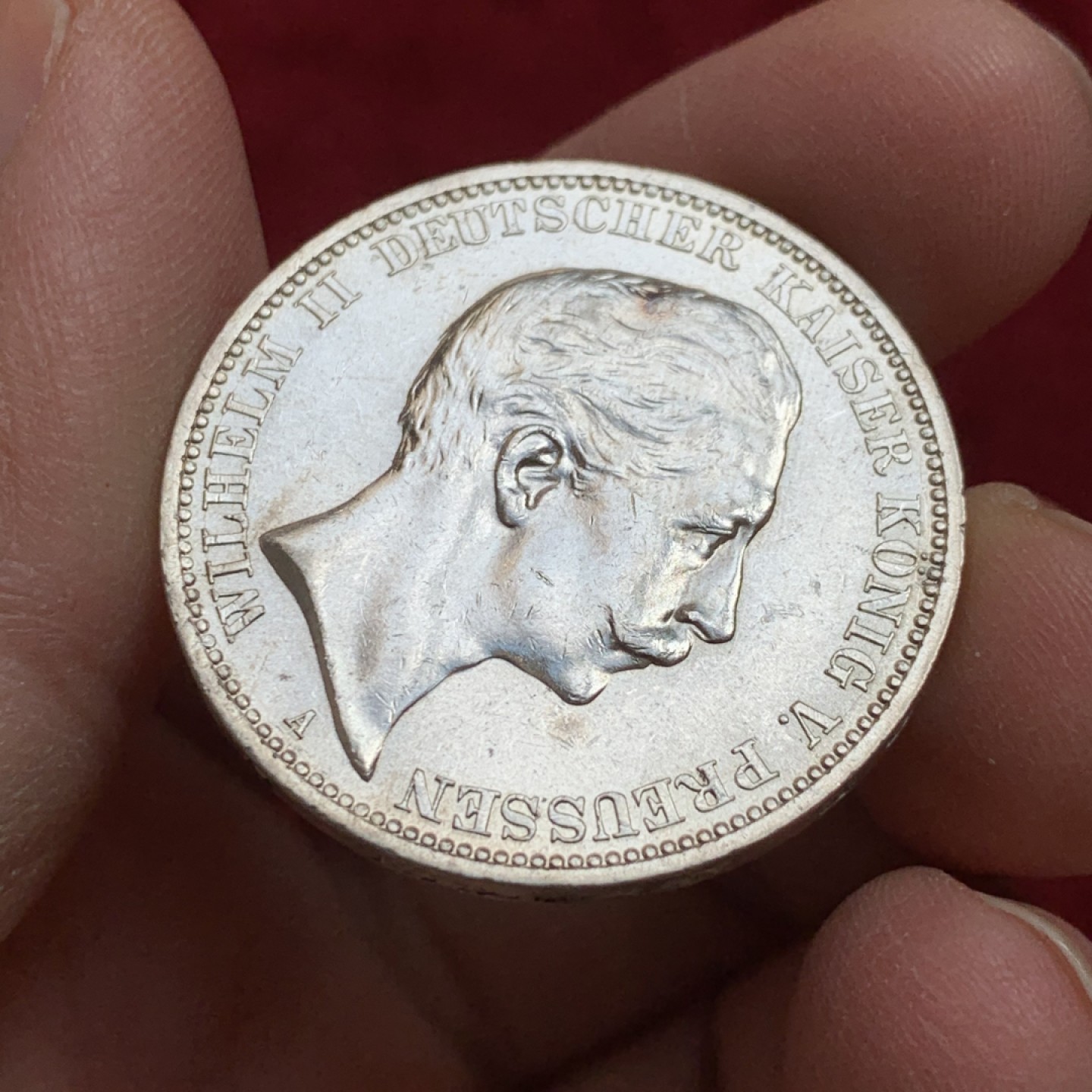 《竞宝斋》第128场-周日，周一 ，2场连拍（全场包邮） 德国 普鲁士 1912年 威二大头3马克银币 可评级