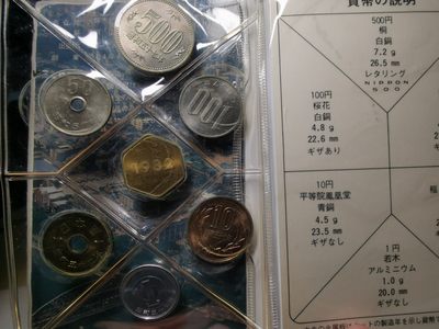 捡漏零元起+1 小岛日本纪念币专场 第二拍  日本纪念币 19812年1-500円带狗年纪念章 7 枚日本套币
