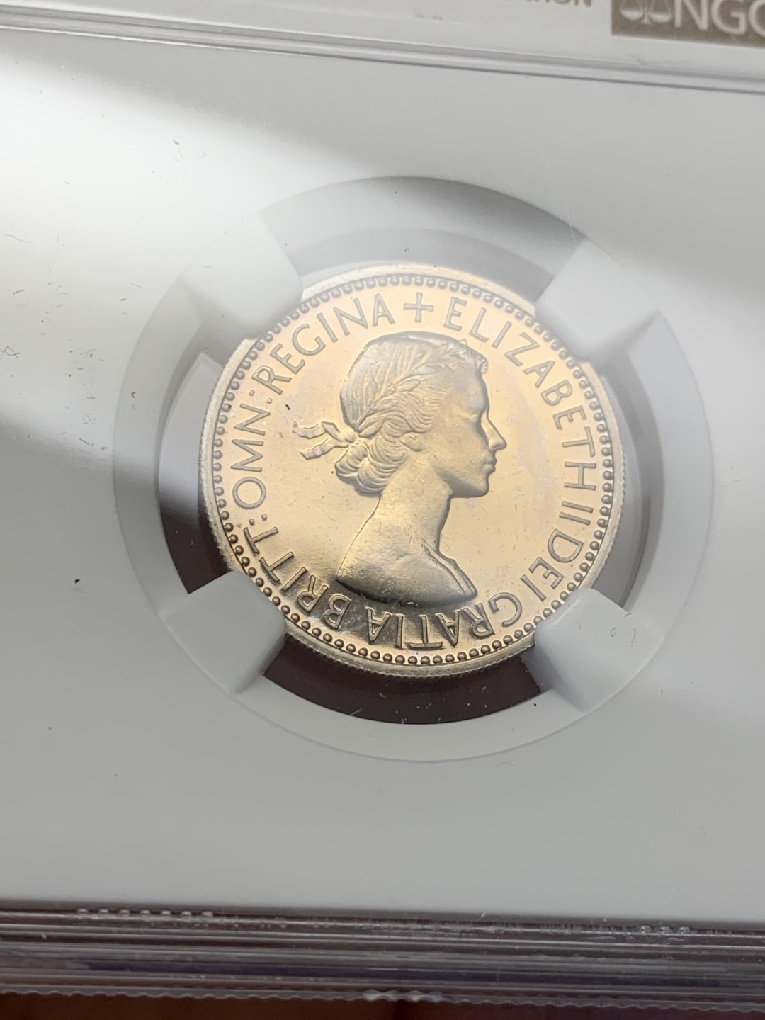 《竞宝斋》第128场-周日，周一 ，2场连拍（全场包邮） NGC PF65 1953年英国伊丽莎白二世首年精制1先令（ENGLAND)