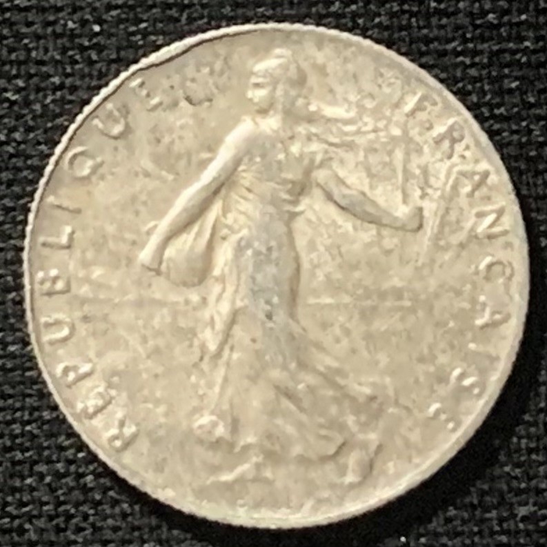 紫瑗钱币——第244期拍卖 法国 1918年 播种女神 50分 2.5克 0.835银 UNC