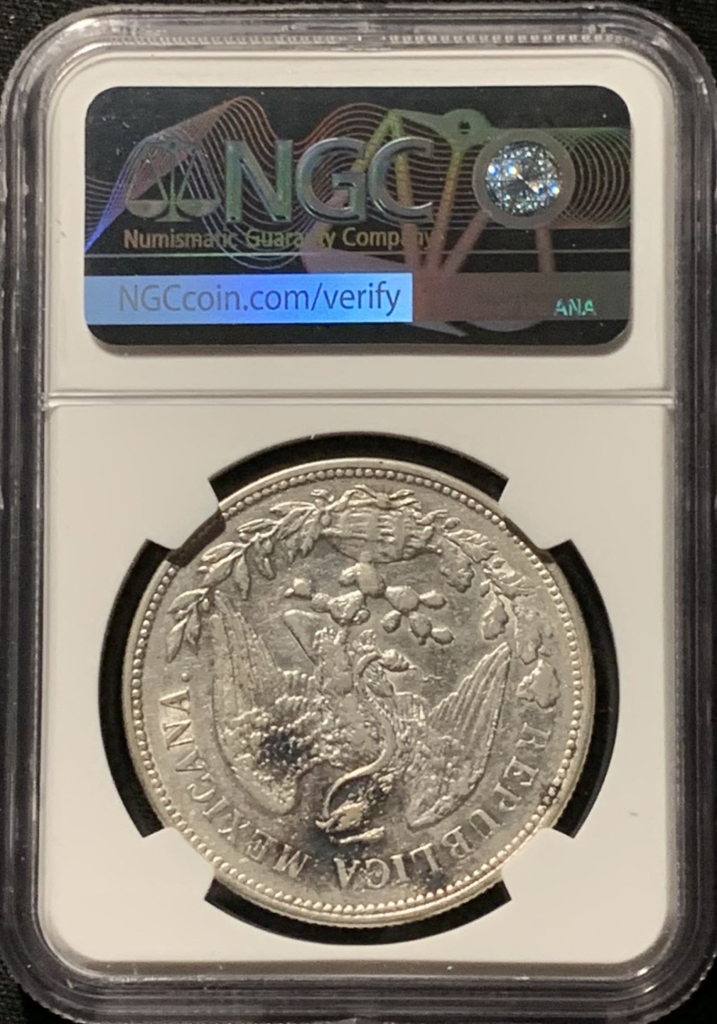 紫瑗钱币——第244期拍卖 墨西哥 1909年 MO GV 在华流通 直边比索 1比索 银币 NGC AU53