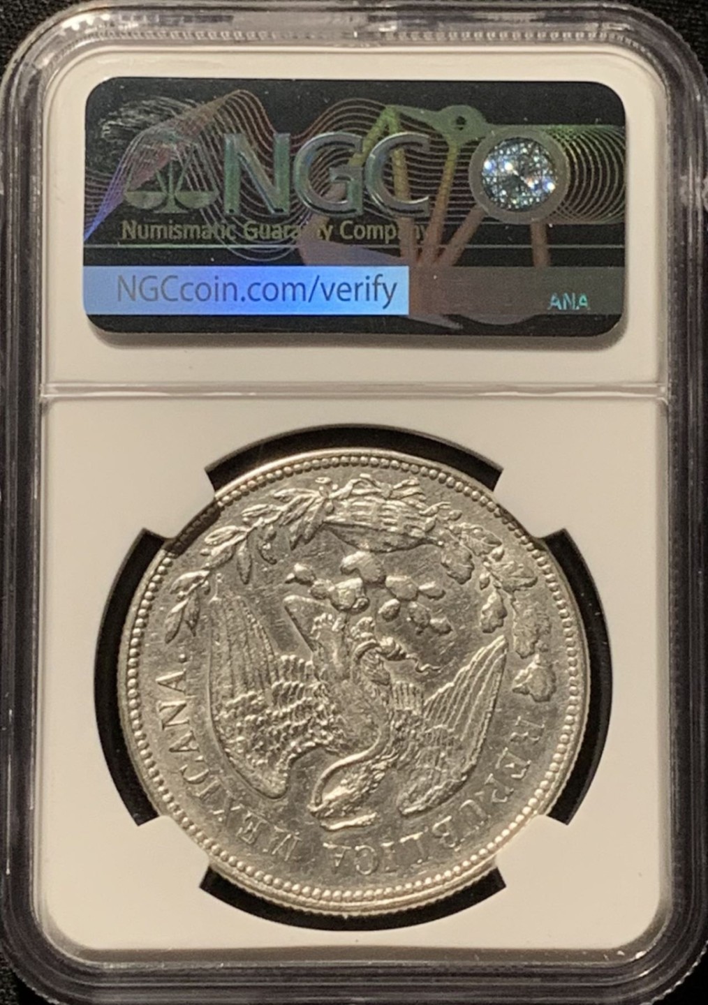 紫瑗钱币——第244期拍卖 墨西哥 1908年 MO AM 在华流通 直边比索 1比索 银币 NGC AU50