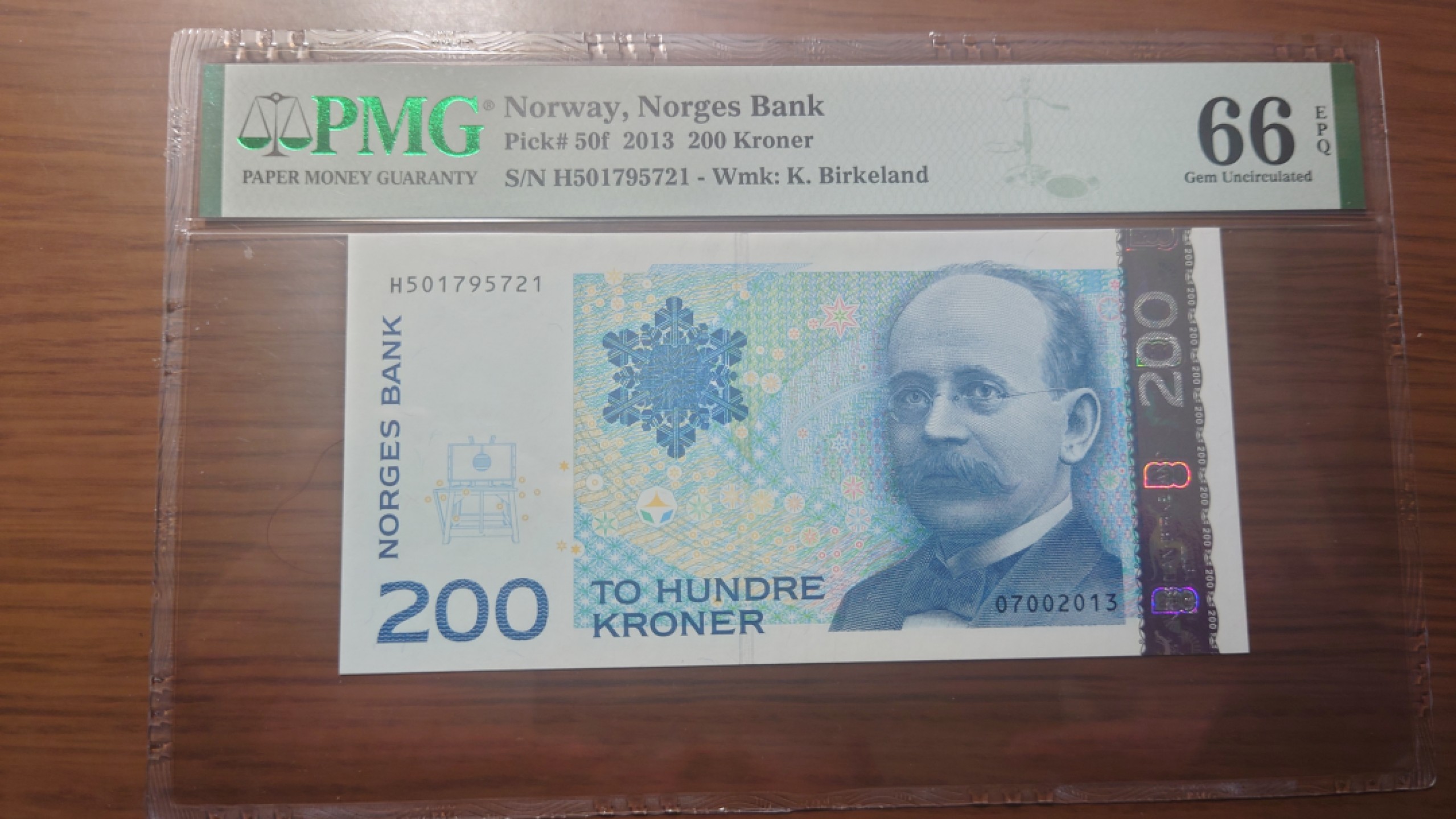 【世界钱币收藏】精选微拍第54期暨2023年第一期 新出分部分精品上拍 2013年挪威200克朗 全新UNC PMMG66E