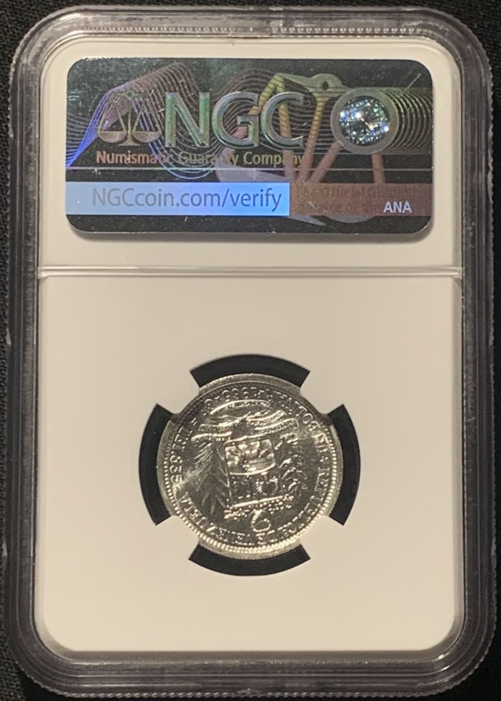 紫瑗钱币——第244期拍卖 委内瑞拉 1965年 1玻利瓦尔 银币 NGC MS63