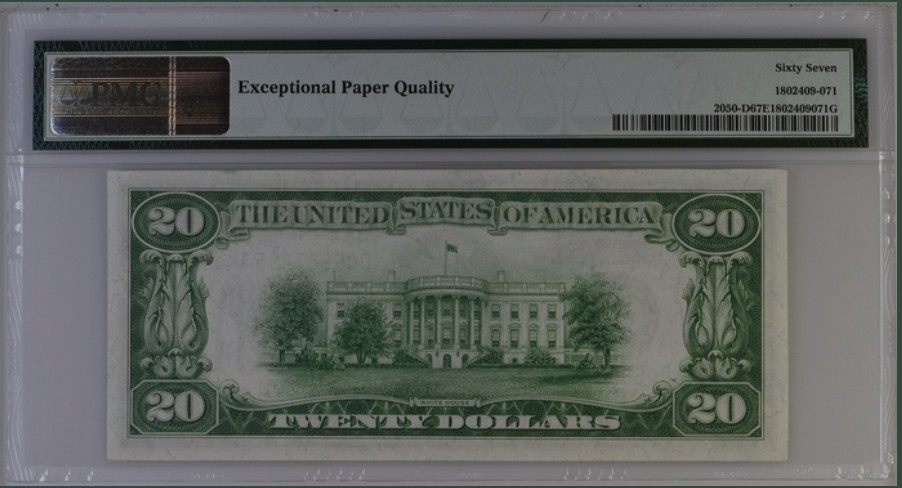 收藏联盟Quantum Auction 第221期拍卖 （已更新） 1928年美国数字冠联储券 克莱芙兰区 珍稀高分PMG67E