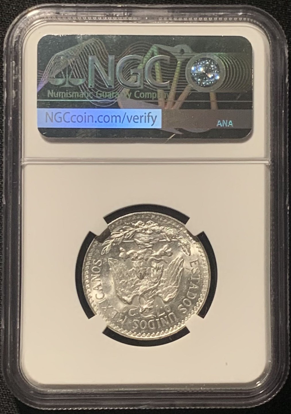 紫瑗钱币——第244期拍卖 墨西哥 1944年 M版 鹰洋 50分 银币 NGC MS64