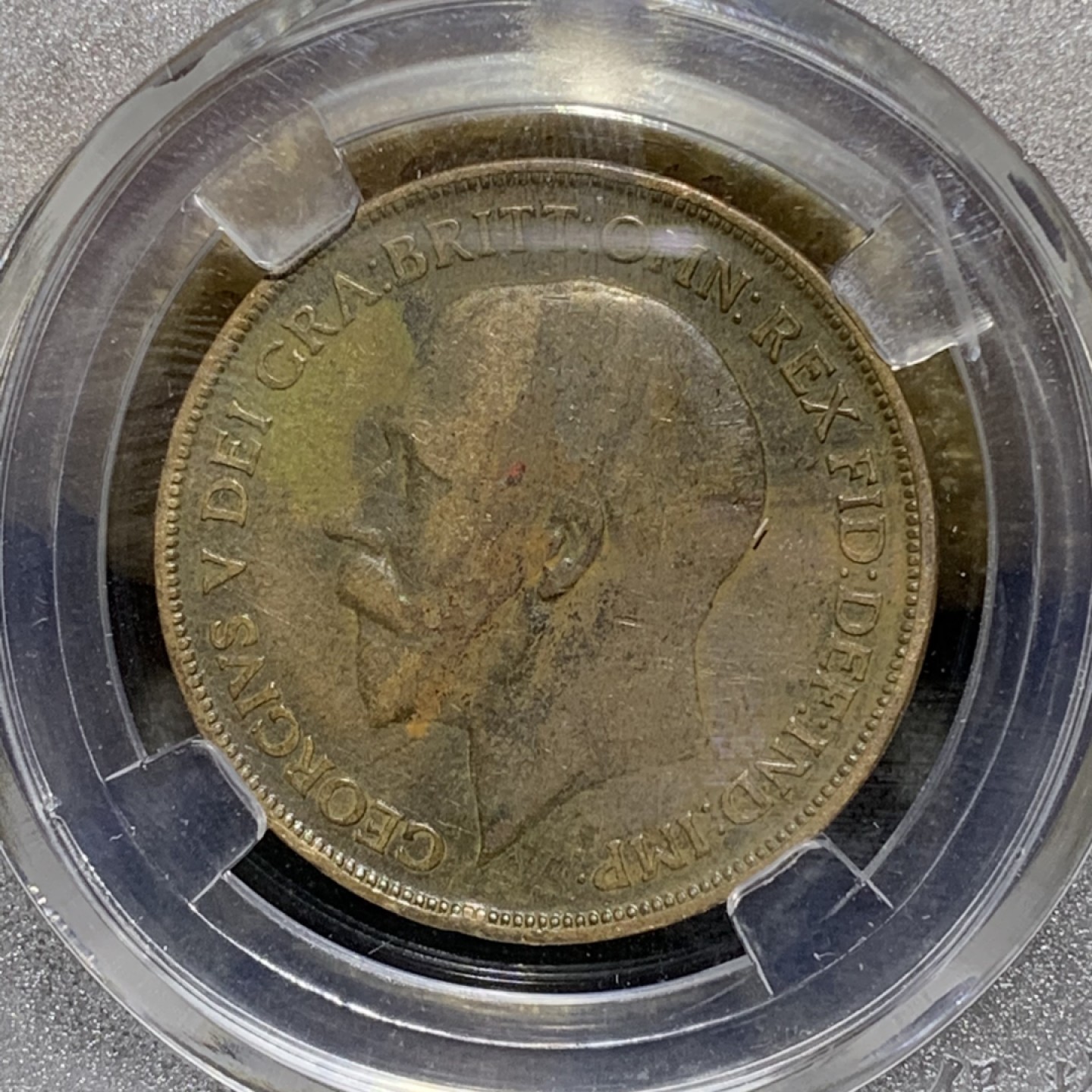 1918年。英国乔治五世一便士铜币一枚