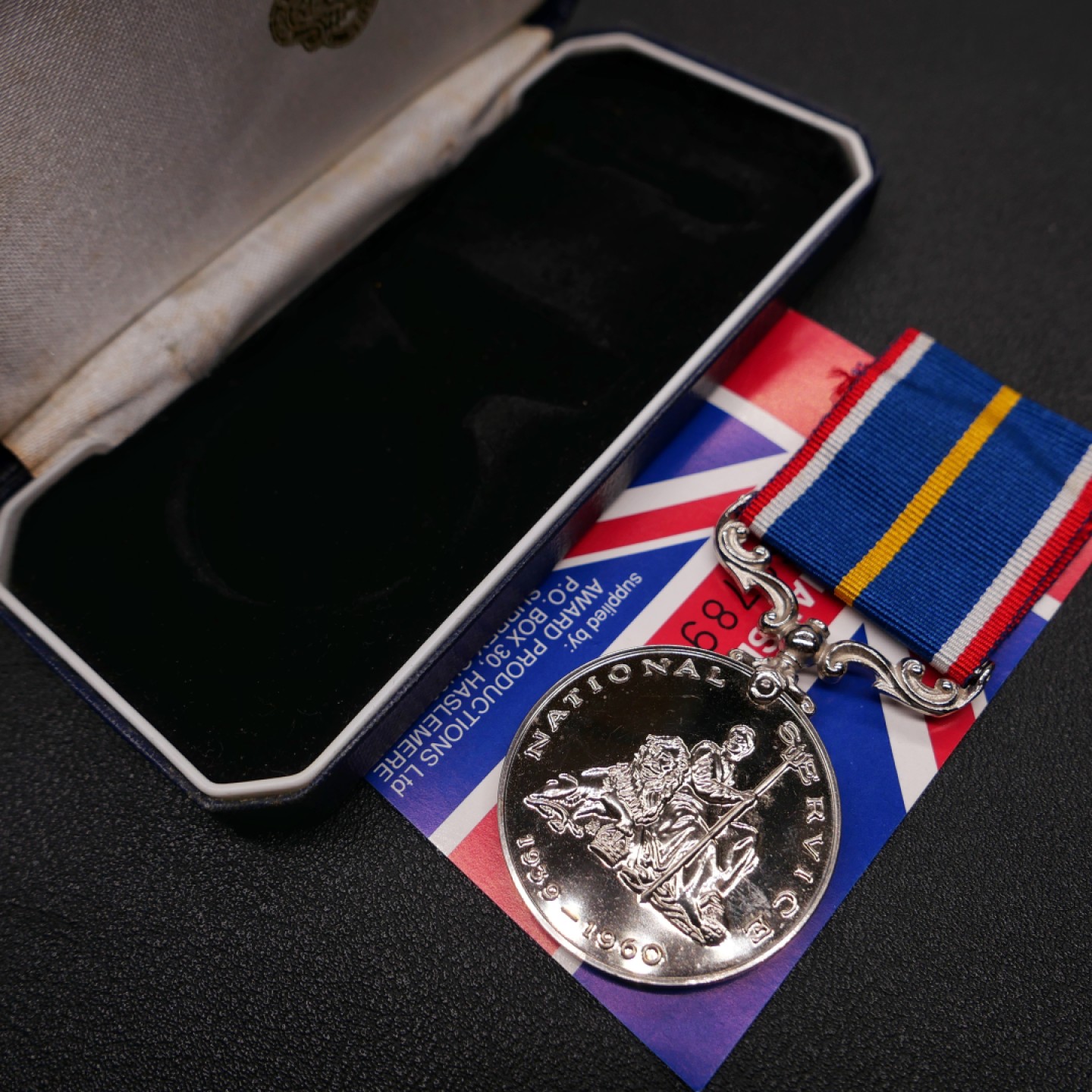 勋章奖章交易所2023年元旦拍卖 英国国家服役奖章，原盒带证。