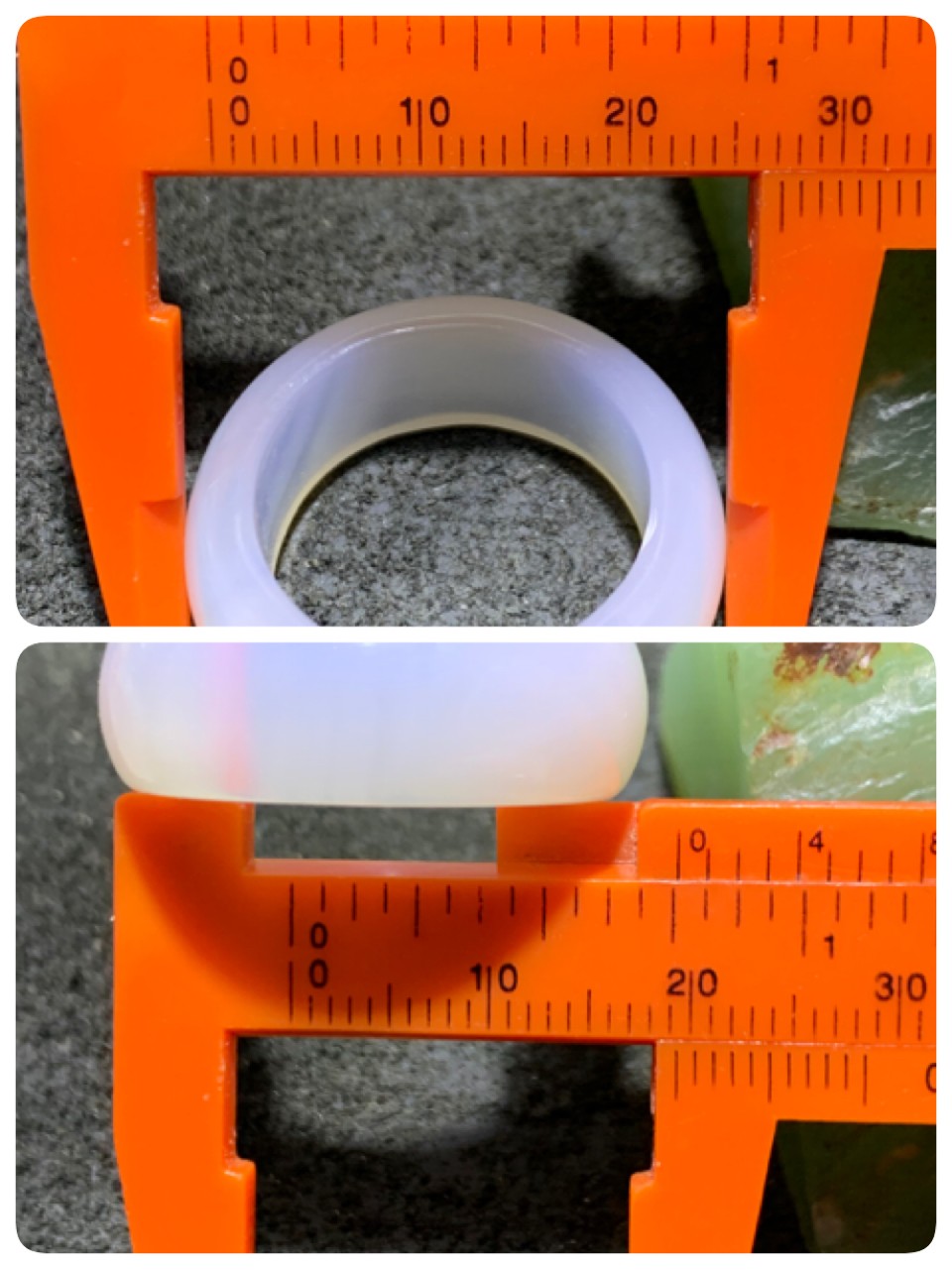 通货冰透荔枝冻高玉化玛瑙戒指两个，