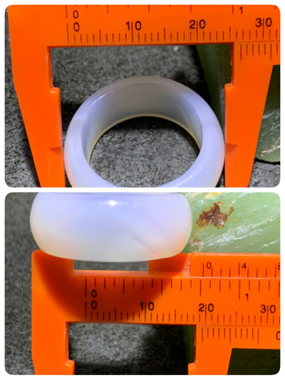 通货冰透荔枝冻高玉化玛瑙戒指两个，