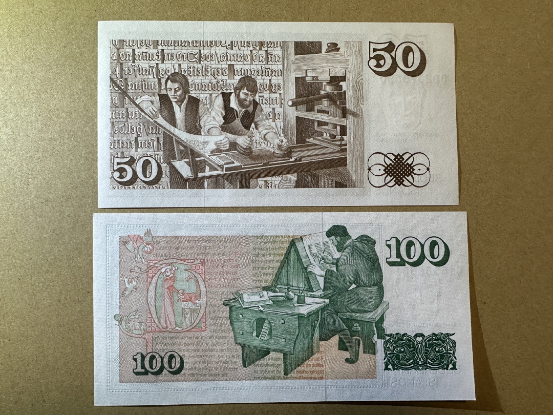 《张总收藏》85期——外币精品 冰岛50、100克朗2张 UNC 1981年
