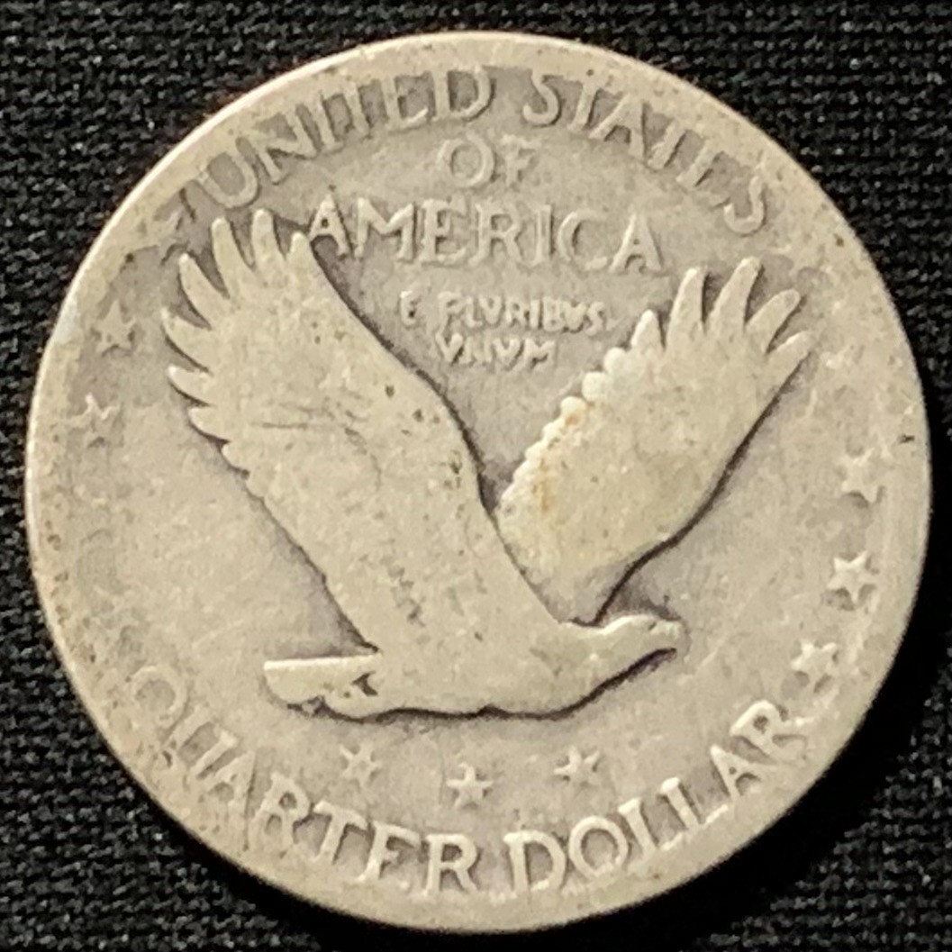 紫瑗钱币——第251期拍卖 美国 1927年 飞鹰 25美分 6.25克 0.9银