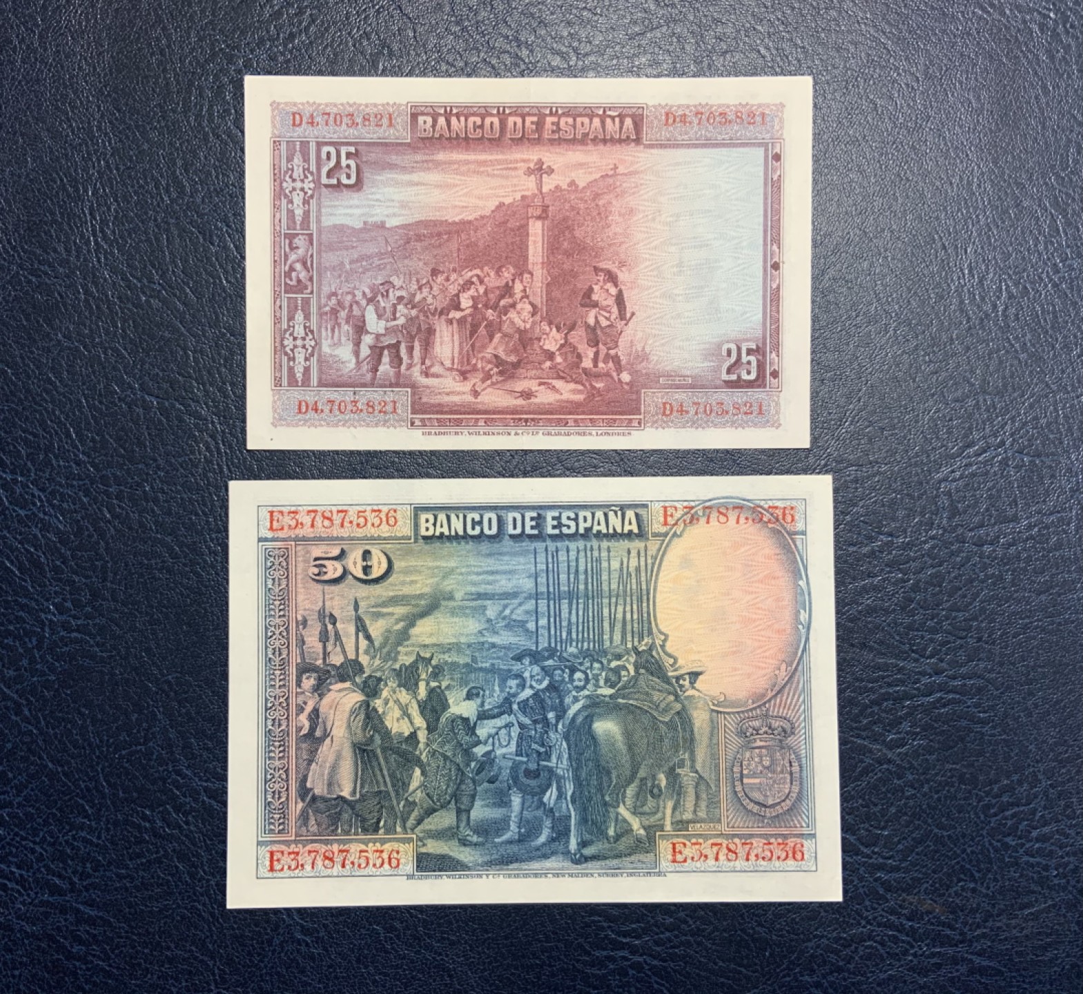 收藏联盟Quantum Auction 第222期拍卖 西班牙1928年25和50比塞塔 品相为AU和UNC-