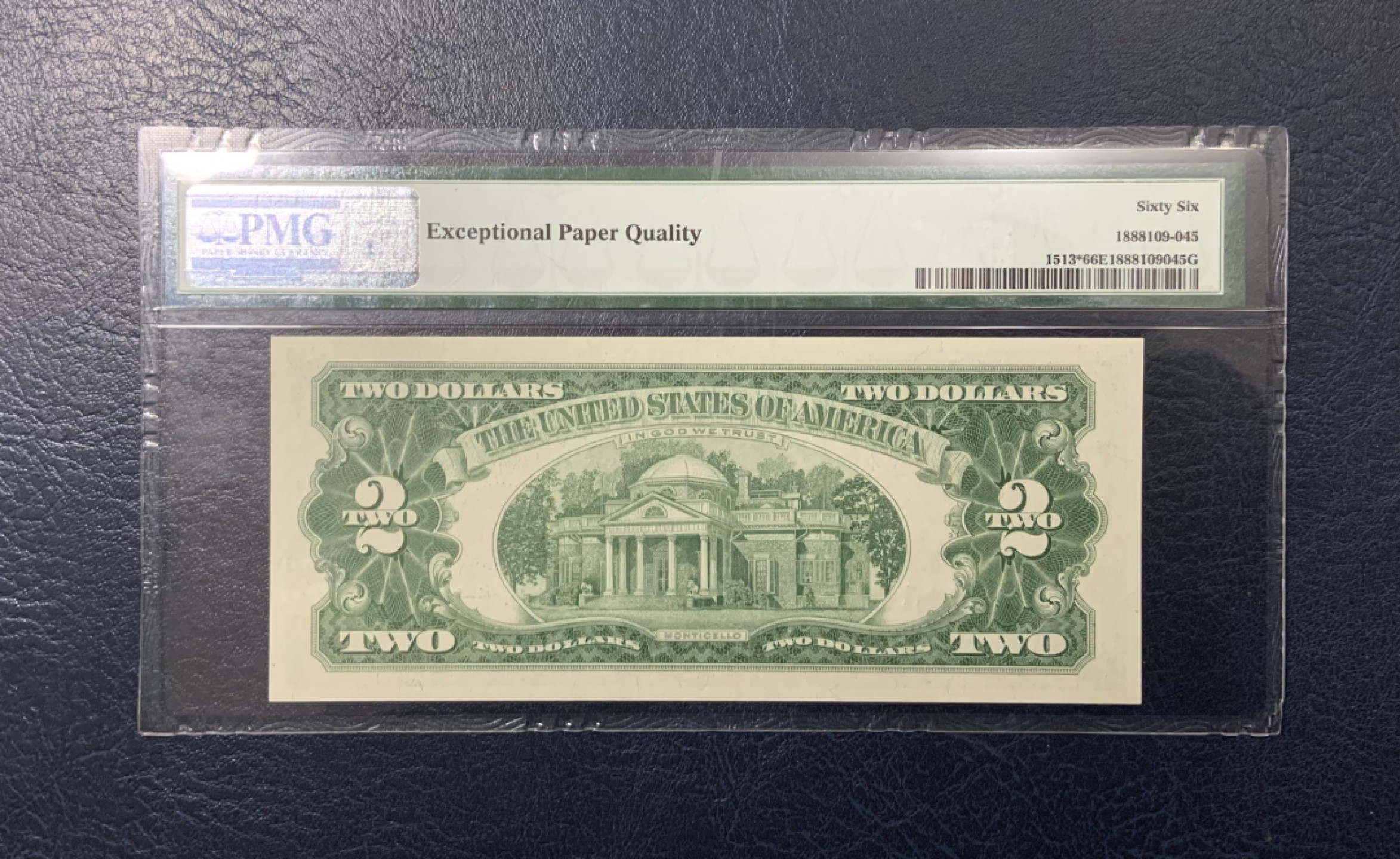 收藏联盟Quantum Auction 第222期拍卖 美国1963年政府券2元 PMG66 星补号