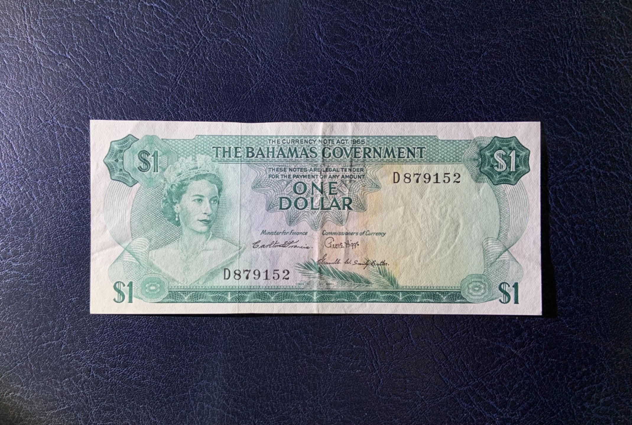 收藏联盟Quantum Auction 第222期拍卖 巴哈马1965年1元 品相AU- 少见首发年份