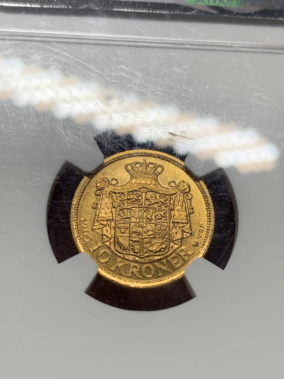 《竞宝斋》第129场-元旦精品特拍 (全场顺丰包邮) NGC-MS65 丹麦 1909年 10克朗 金币 4.48g 900金 收藏级分数 NGC官网 60分的价格已经来到了300美元