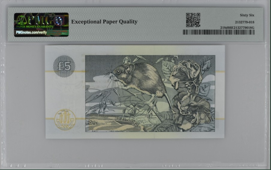 收藏联盟Quantum Auction 第222期拍卖 苏格兰克莱斯戴尔银行2002年5镑 PMG66 