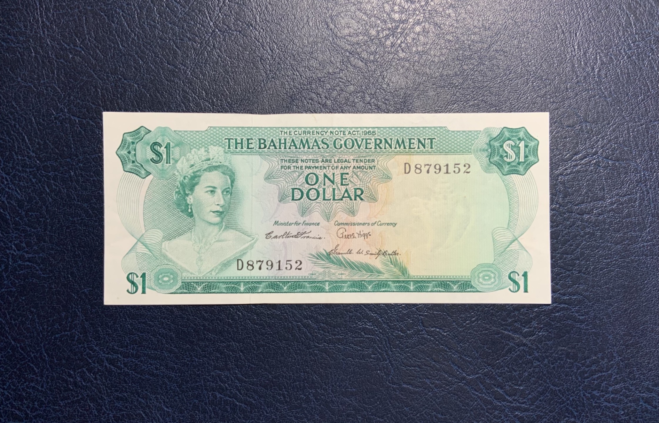 收藏联盟Quantum Auction 第222期拍卖 巴哈马1965年1元 品相AU- 少见首发年份