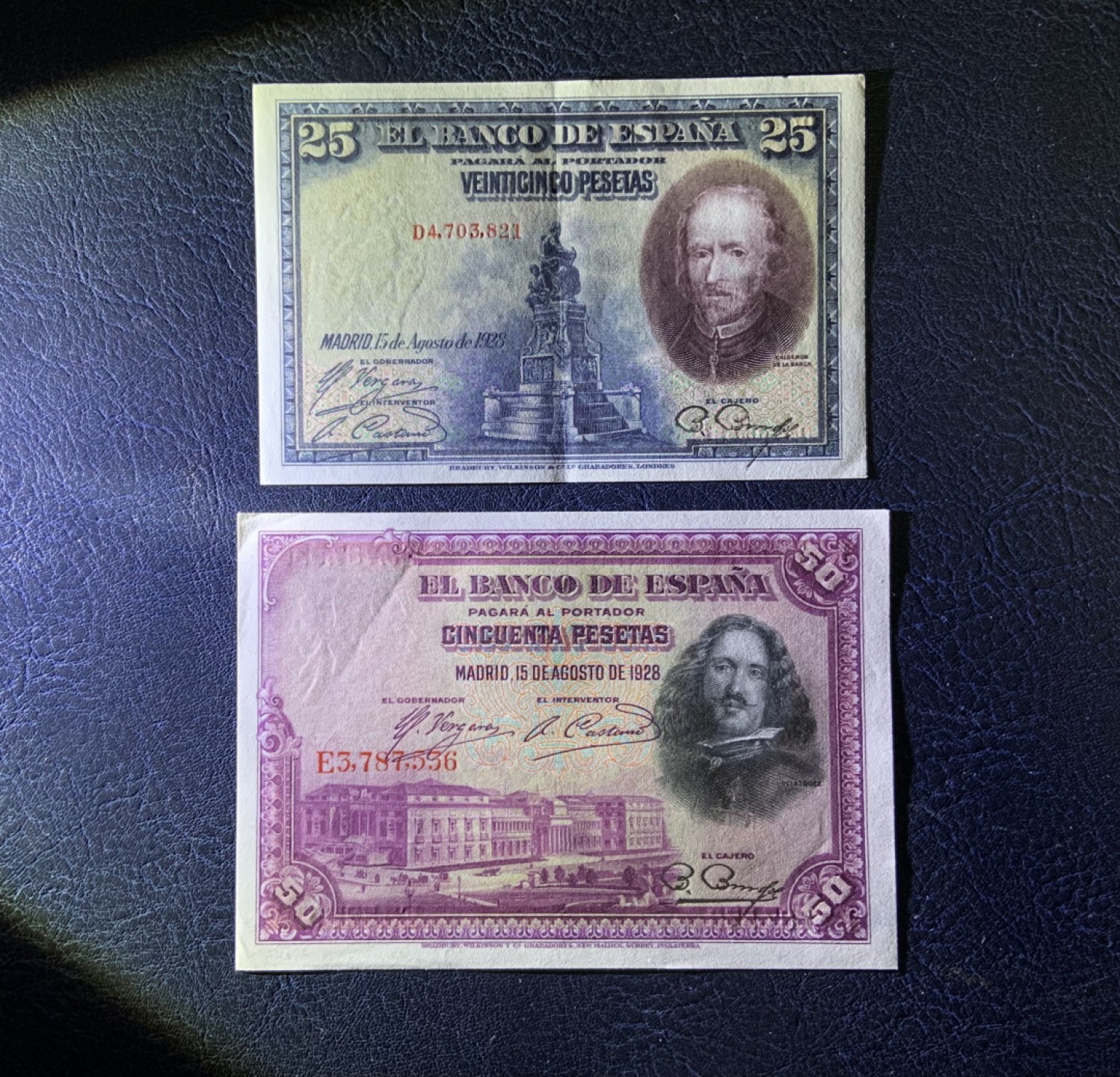 收藏联盟Quantum Auction 第222期拍卖 西班牙1928年25和50比塞塔 品相为AU和UNC-