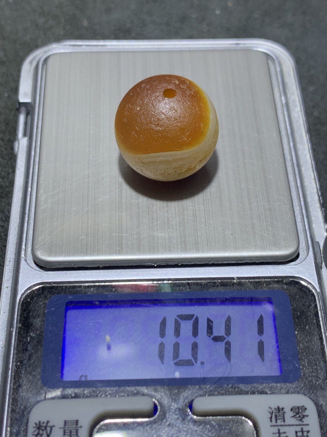 高玉化风化纹玛瑙晶洞2.0随形珠一颗，