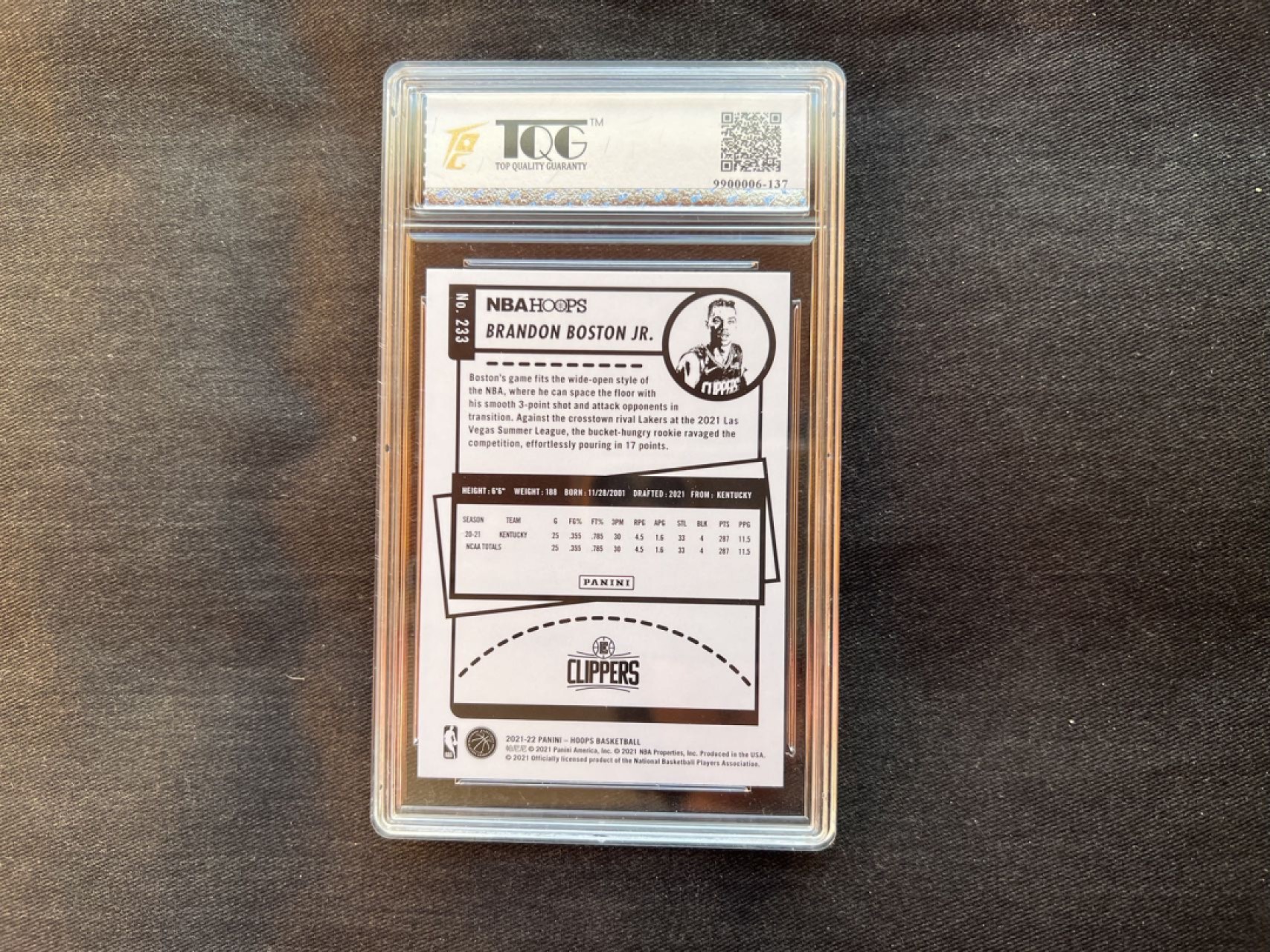 【稀奇送评】福利限时拍专场【7】 【帕尼尼】2021 球星卡 小波士顿