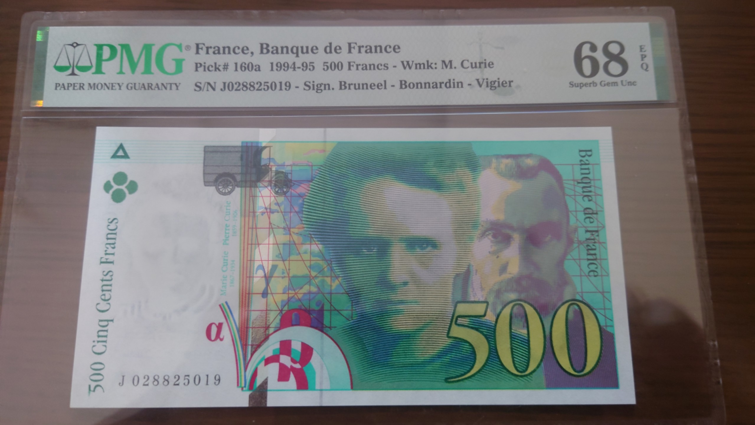 【世界钱币收藏】精品微拍第53期暨2022年第十期 众多裸钞评级币超低价起拍 年末让利 出价极有大可能中标 1994年法国500法郎 PMG68E冠军分 全程无47