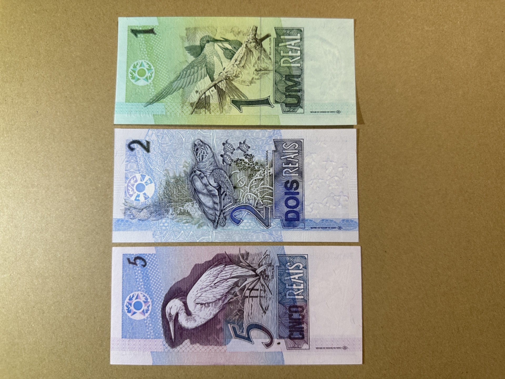 《张总收藏》85期——外币精品 巴西1、2、5元雷亚尔3张 UNC 