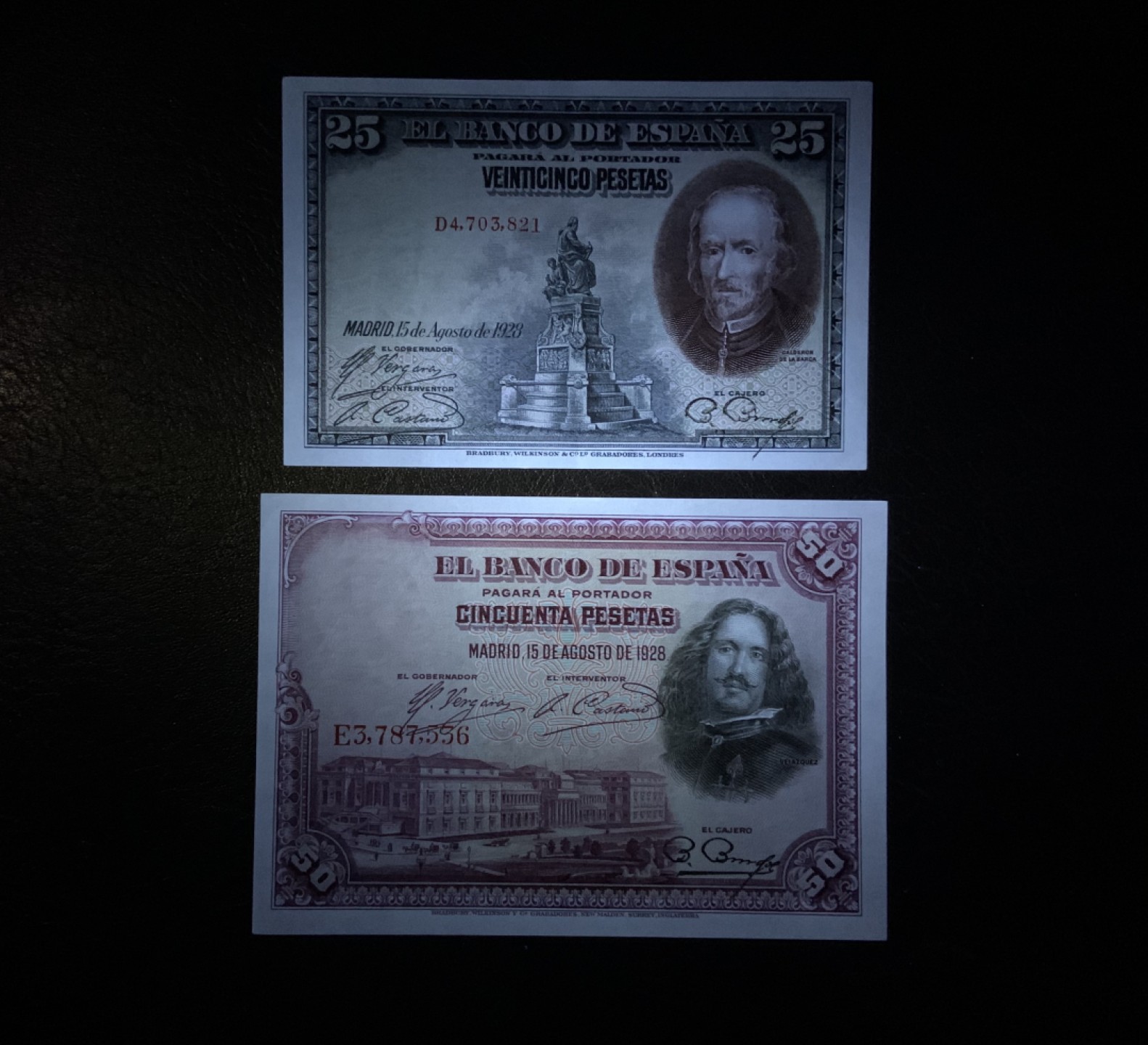 收藏联盟Quantum Auction 第222期拍卖 西班牙1928年25和50比塞塔 品相为AU和UNC-
