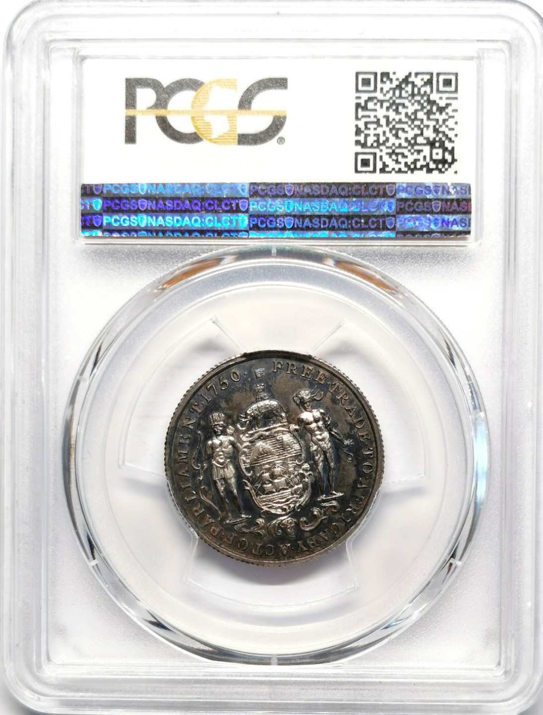 凡希社世界钱币微拍第二百二十五期 稀！1818黄金海岸乔三1/2阿基精铸PCGS-PR63重五彩收藏级！