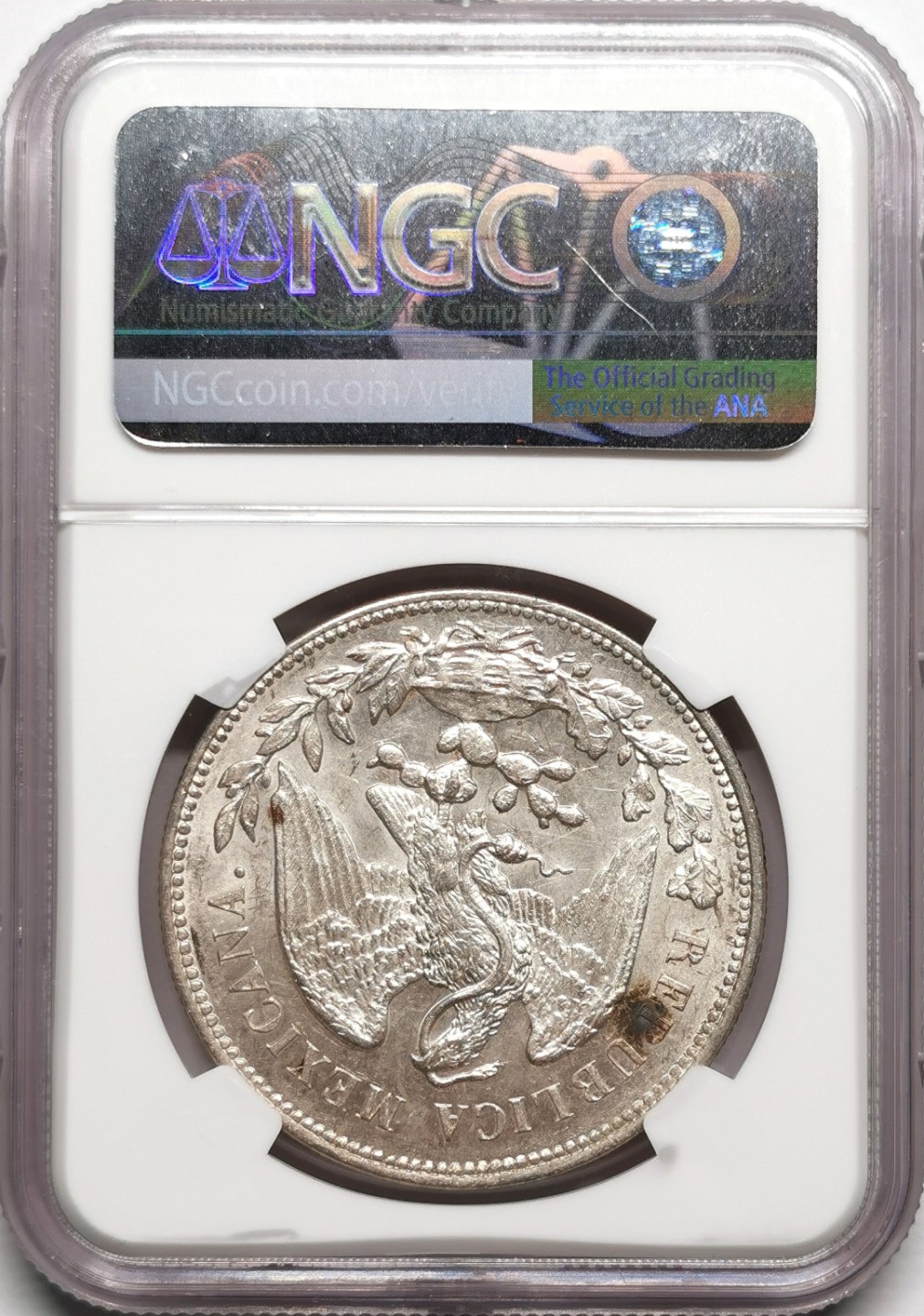 凡希社世界钱币微拍第二百二十五期 1909MO墨西哥直边鹰洋NGC-MS63