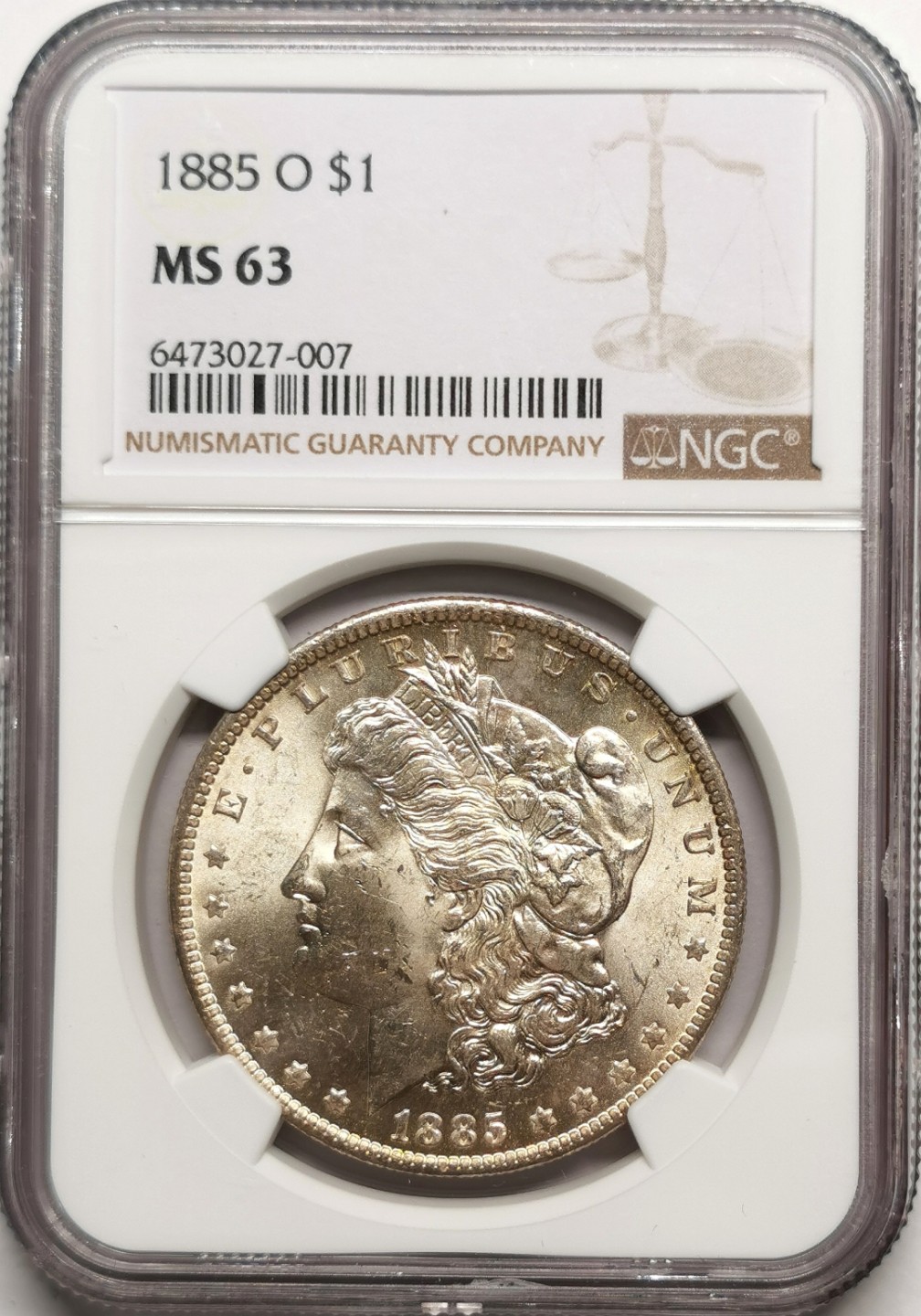 凡希社世界钱币微拍第二百二十五期 1885O美国摩根壹元NGC-MS63