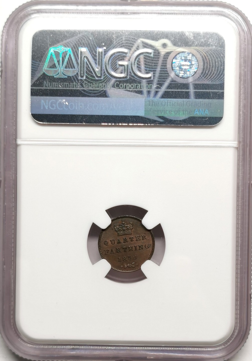 凡希社世界钱币微拍第二百二十五期 1852英国维多利亚1/4法新铜币NGC-MS64锡兰行用！