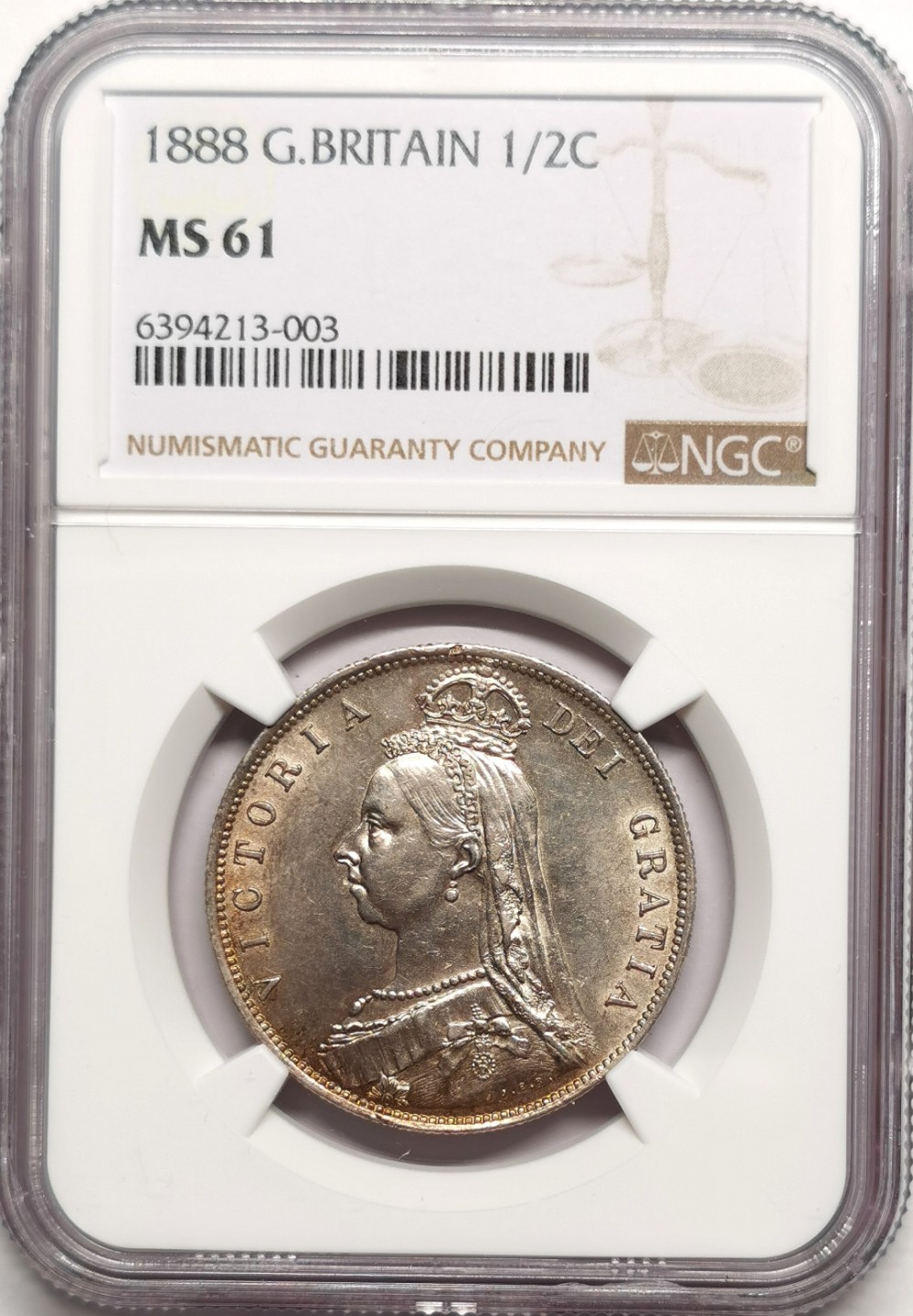 凡希社世界钱币微拍第二百二十五期 1888英国老维高冠半克朗NGC-MS61