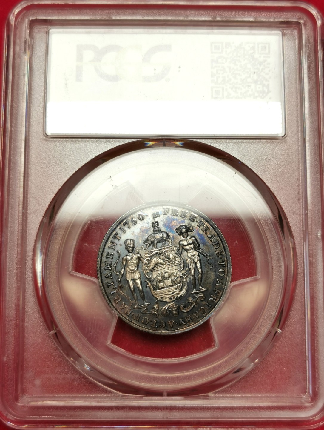 凡希社世界钱币微拍第二百二十五期 稀！1818黄金海岸乔三1/2阿基精铸PCGS-PR63重五彩收藏级！
