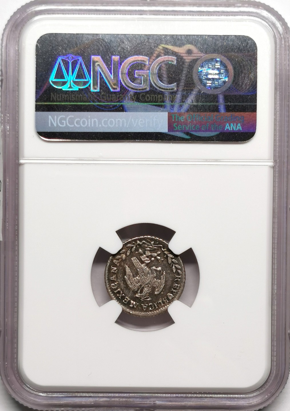 凡希社世界钱币微拍第二百二十五期 1845MO墨西哥1/2R小鹰洋NGC-MS63深色五彩！