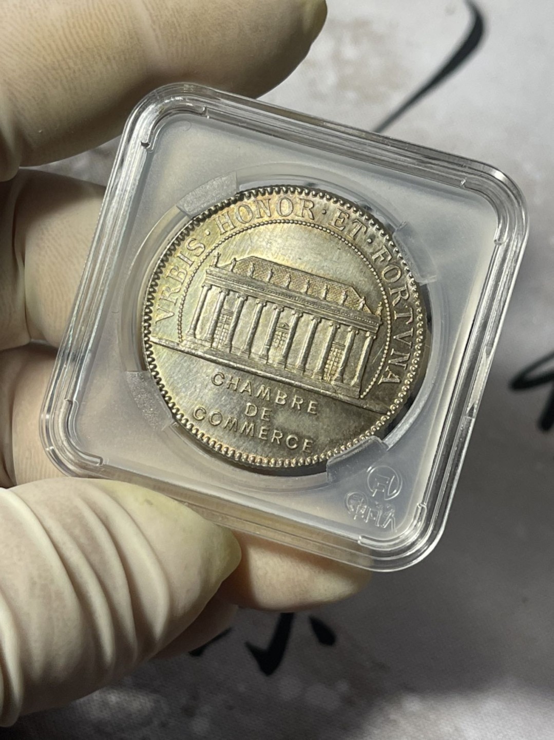 第七场，法国艺术章牌代币拍卖（实时专场） 法国南特商会银章（转光好品）